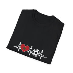 Soccer Heartbeat T-Shirt - Perfect for Sports Lovers, Gift for Soccer Fans,