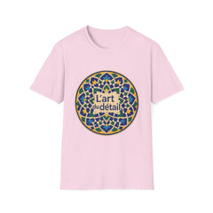 Artistic Detail Unisex T-Shirt, Mandala Tee, Boho Style Shirt, Relaxed Fit Top, Gift for Art Lovers, Casual Wear