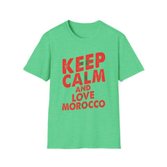 Keep Calm and Love Morocco Shirt, Unisex Softstyle T-Shirt, Gift for Travelers, Casual Wear, Souvenir, Ethnic Pride Wear