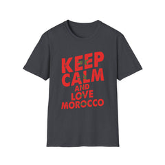 Keep Calm and Love Morocco Shirt, Unisex Softstyle T-Shirt, Gift for Travelers, Casual Wear, Souvenir, Ethnic Pride Wear
