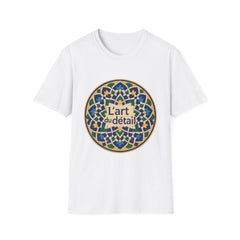 Artistic Detail Unisex T-Shirt, Mandala Tee, Boho Style Shirt, Relaxed Fit Top, Gift for Art Lovers, Casual Wear