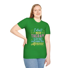 Morocco Therapy T-Shirt, Travel Tee, Unisex Graphic Shirt, Adventure Apparel, Wanderlust Gift, Vacation Reminder