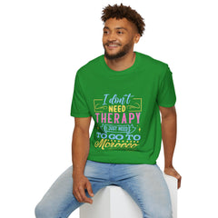 Morocco Therapy T-Shirt, Travel Tee, Unisex Graphic Shirt, Adventure Apparel, Wanderlust Gift, Vacation Reminder