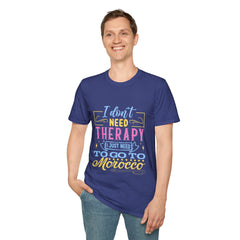 Morocco Therapy T-Shirt, Travel Tee, Unisex Graphic Shirt, Adventure Apparel, Wanderlust Gift, Vacation Reminder