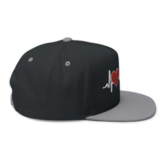 Heartbeat Soccer Flat Bill Cap | Sports Fan Hat, Embroidered Cap, Gift for Soccer Lovers, Unique Sports Hat, Outdoor Cap