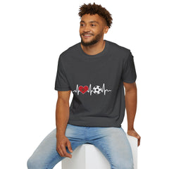 Soccer Heartbeat T-Shirt - Perfect for Sports Lovers, Gift for Soccer Fans,