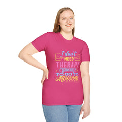 Morocco Therapy T-Shirt, Travel Tee, Unisex Graphic Shirt, Adventure Apparel, Wanderlust Gift, Vacation Reminder