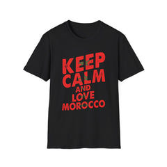 Keep Calm and Love Morocco Shirt, Unisex Softstyle T-Shirt, Gift for Travelers, Casual Wear, Souvenir, Ethnic Pride Wear