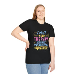Morocco Therapy T-Shirt, Travel Tee, Unisex Graphic Shirt, Adventure Apparel, Wanderlust Gift, Vacation Reminder