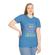 Morocco Therapy T-Shirt, Travel Tee, Unisex Graphic Shirt, Adventure Apparel, Wanderlust Gift, Vacation Reminder