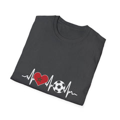 Soccer Heartbeat T-Shirt - Perfect for Sports Lovers, Gift for Soccer Fans,