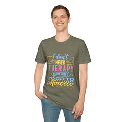 Morocco Therapy T-Shirt, Travel Tee, Unisex Graphic Shirt, Adventure Apparel, Wanderlust Gift, Vacation Reminder