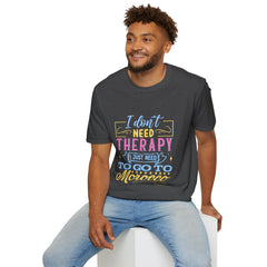 Morocco Therapy T-Shirt, Travel Tee, Unisex Graphic Shirt, Adventure Apparel, Wanderlust Gift, Vacation Reminder