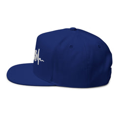 Heartbeat Soccer Flat Bill Cap | Sports Fan Hat, Embroidered Cap, Gift for Soccer Lovers, Unique Sports Hat, Outdoor Cap