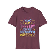 Morocco Therapy T-Shirt, Travel Tee, Unisex Graphic Shirt, Adventure Apparel, Wanderlust Gift, Vacation Reminder