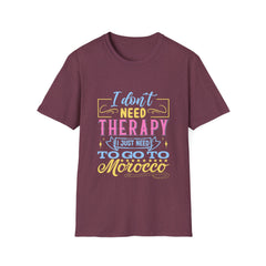 Morocco Therapy T-Shirt, Travel Tee, Unisex Graphic Shirt, Adventure Apparel, Wanderlust Gift, Vacation Reminder