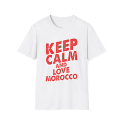 Keep Calm and Love Morocco Shirt, Unisex Softstyle T-Shirt, Gift for Travelers, Casual Wear, Souvenir, Ethnic Pride Wear