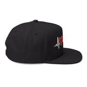Heartbeat Soccer Flat Bill Cap | Sports Fan Hat, Embroidered Cap, Gift for Soccer Lovers, Unique Sports Hat, Outdoor Cap