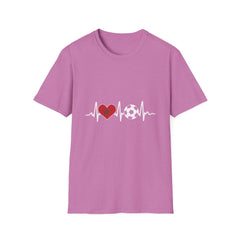 Soccer Heartbeat T-Shirt - Perfect for Sports Lovers, Gift for Soccer Fans,