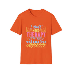 Morocco Therapy T-Shirt, Travel Tee, Unisex Graphic Shirt, Adventure Apparel, Wanderlust Gift, Vacation Reminder