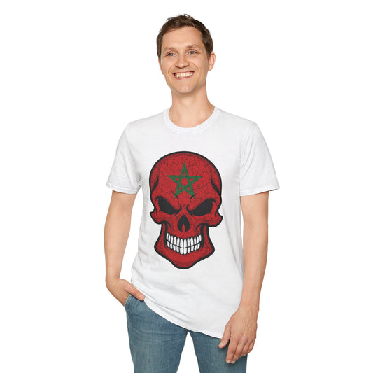 Moroccan Skull Graphic Tee, Unisex Softstyle T-Shirt, Edgy Fashion, Halloween Party Wear, Gifts for Him & Her, Rocker Style