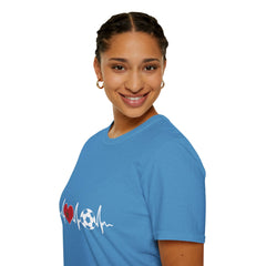 Soccer Heartbeat T-Shirt - Perfect for Sports Lovers, Gift for Soccer Fans,