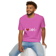 Soccer Heartbeat T-Shirt - Perfect for Sports Lovers, Gift for Soccer Fans,