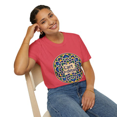 Artistic Detail Unisex T-Shirt, Mandala Tee, Boho Style Shirt, Relaxed Fit Top, Gift for Art Lovers, Casual Wear