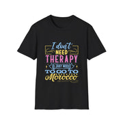 Morocco Therapy T-Shirt, Travel Tee, Unisex Graphic Shirt, Adventure Apparel, Wanderlust Gift, Vacation Reminder
