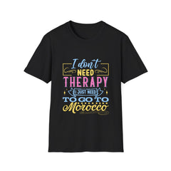 Morocco Therapy T-Shirt, Travel Tee, Unisex Graphic Shirt, Adventure Apparel, Wanderlust Gift, Vacation Reminder