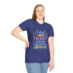 Morocco Therapy T-Shirt, Travel Tee, Unisex Graphic Shirt, Adventure Apparel, Wanderlust Gift, Vacation Reminder