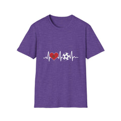Soccer Heartbeat T-Shirt - Perfect for Sports Lovers, Gift for Soccer Fans,
