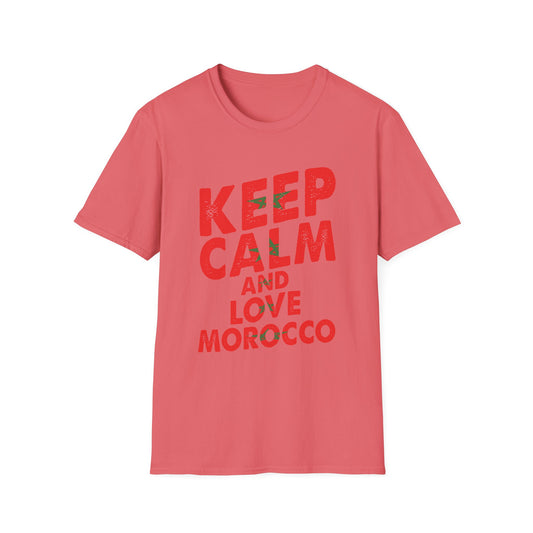 Keep Calm and Love Morocco Shirt, Unisex Softstyle T-Shirt, Gift for Travelers, Casual Wear, Souvenir, Ethnic Pride Wear