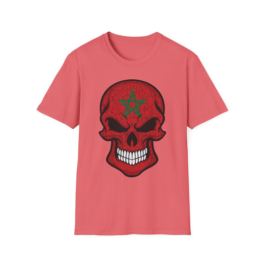 Moroccan Skull Graphic Tee, Unisex Softstyle T-Shirt, Edgy Fashion, Halloween Party Wear, Gifts for Him & Her, Rocker Style