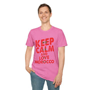 Keep Calm and Love Morocco Shirt, Unisex Softstyle T-Shirt, Gift for Travelers, Casual Wear, Souvenir, Ethnic Pride Wear