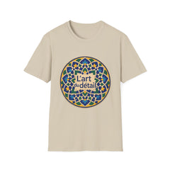 Artistic Detail Unisex T-Shirt, Mandala Tee, Boho Style Shirt, Relaxed Fit Top, Gift for Art Lovers, Casual Wear