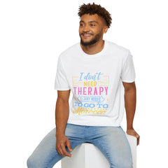 Morocco Therapy T-Shirt, Travel Tee, Unisex Graphic Shirt, Adventure Apparel, Wanderlust Gift, Vacation Reminder