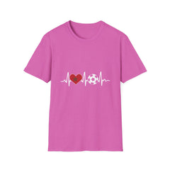 Soccer Heartbeat T-Shirt - Perfect for Sports Lovers, Gift for Soccer Fans,