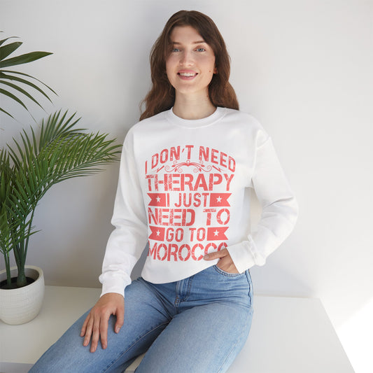 Morocco Therapy Sweatshirt, Unisex Crewneck, Casual Gift, Travel Vibes, Relaxation Apparel