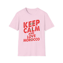 Keep Calm and Love Morocco Shirt, Unisex Softstyle T-Shirt, Gift for Travelers, Casual Wear, Souvenir, Ethnic Pride Wear