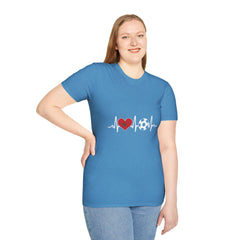 Soccer Heartbeat T-Shirt - Perfect for Sports Lovers, Gift for Soccer Fans,