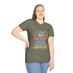 Morocco Therapy T-Shirt, Travel Tee, Unisex Graphic Shirt, Adventure Apparel, Wanderlust Gift, Vacation Reminder