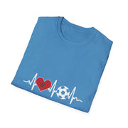 Soccer Heartbeat T-Shirt - Perfect for Sports Lovers, Gift for Soccer Fans,