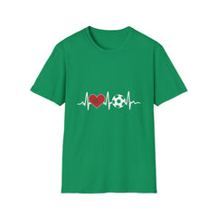 Soccer Heartbeat T-Shirt - Perfect for Sports Lovers, Gift for Soccer Fans,