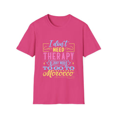 Morocco Therapy T-Shirt, Travel Tee, Unisex Graphic Shirt, Adventure Apparel, Wanderlust Gift, Vacation Reminder