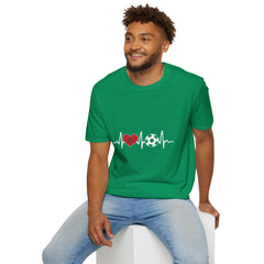 Soccer Heartbeat T-Shirt - Perfect for Sports Lovers, Gift for Soccer Fans,
