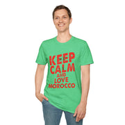 Keep Calm and Love Morocco Shirt, Unisex Softstyle T-Shirt, Gift for Travelers, Casual Wear, Souvenir, Ethnic Pride Wear