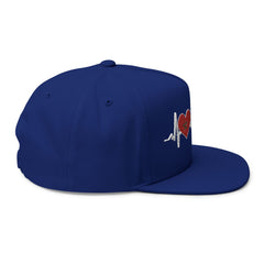 Heartbeat Soccer Flat Bill Cap | Sports Fan Hat, Embroidered Cap, Gift for Soccer Lovers, Unique Sports Hat, Outdoor Cap