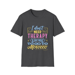 Morocco Therapy T-Shirt, Travel Tee, Unisex Graphic Shirt, Adventure Apparel, Wanderlust Gift, Vacation Reminder