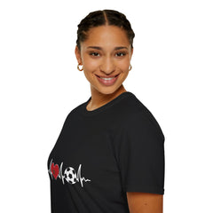 Soccer Heartbeat T-Shirt - Perfect for Sports Lovers, Gift for Soccer Fans,